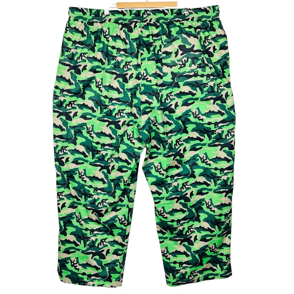 Shein Camouflage Drawstring Elastic Swishy Windbreaker Jogger Pants Green 6XL - Picture 2 of 10